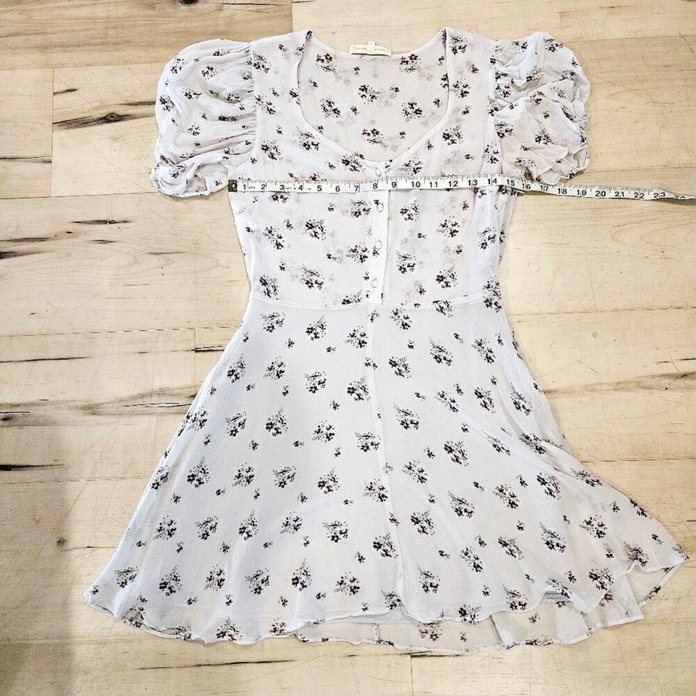 LoveShackFancy Silk Floral Short Sleeve Mini Dress - Picture 7 of 8